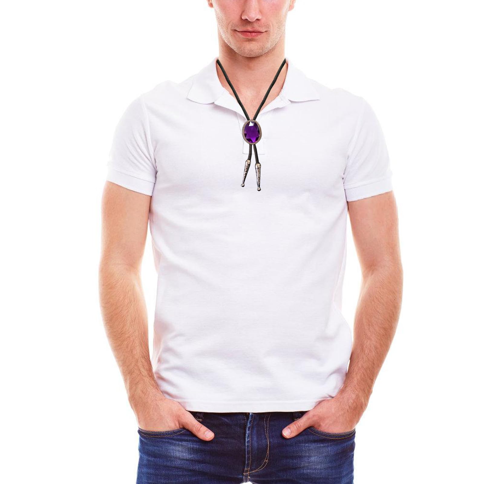 Corbatín bolo, Delicado dije de piedra con grabado vaca punk for corbata, ideal for camisa y jeans