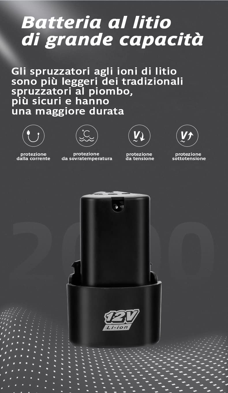 komiprotect® Pompa Elettrica a batteria 10 Lt komiprotect 5,5 BAR ultra LEGGERA nebulizzatore professionale a batteria al litio
