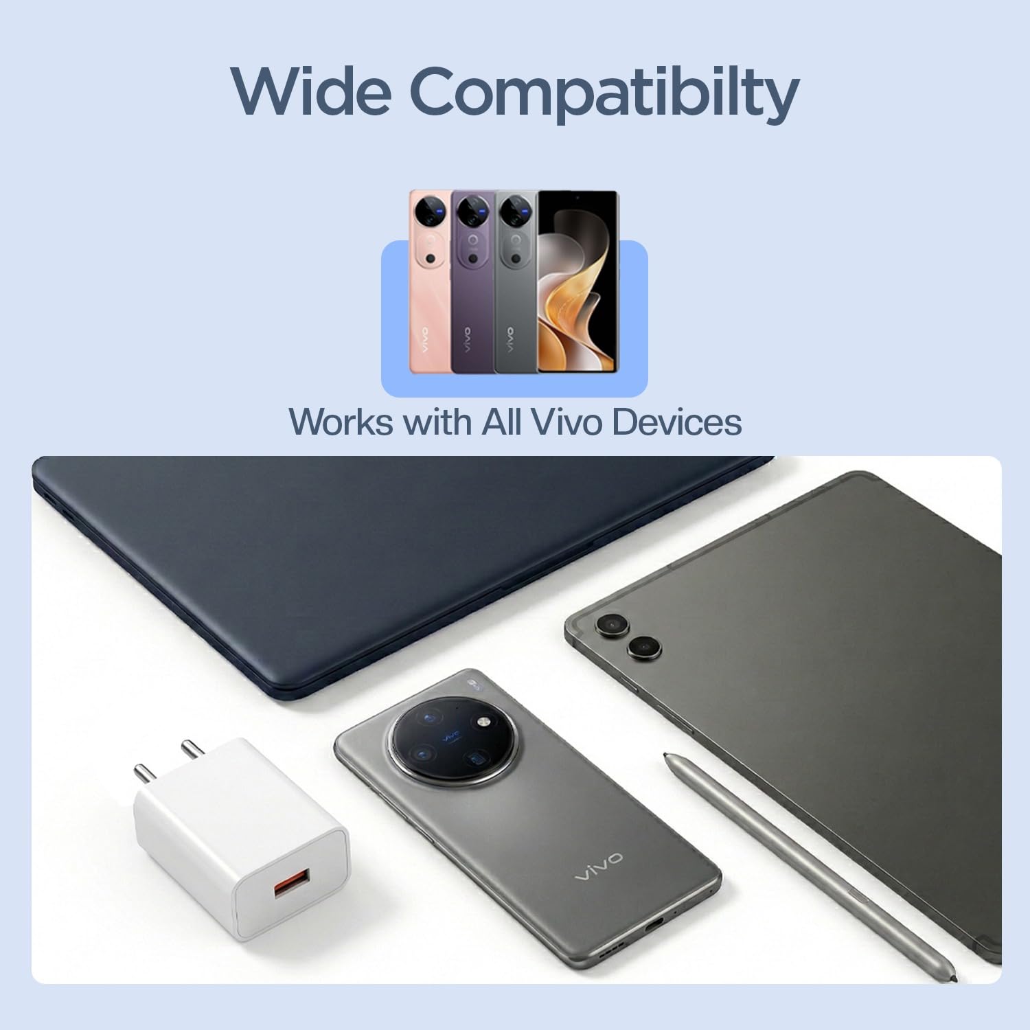 UNIGEN 44W Flash Charge USB Fast Charger Compatible with Vivo V21, V20, Y73, Y100, T2, T1,T4X,Lite/Ultra/T3/3X/Pro/T2X,Z10/10X/5G,9X,9S,Lite,7 Pro,Y28S/28E/39/19E (White) — Amazon image 5
