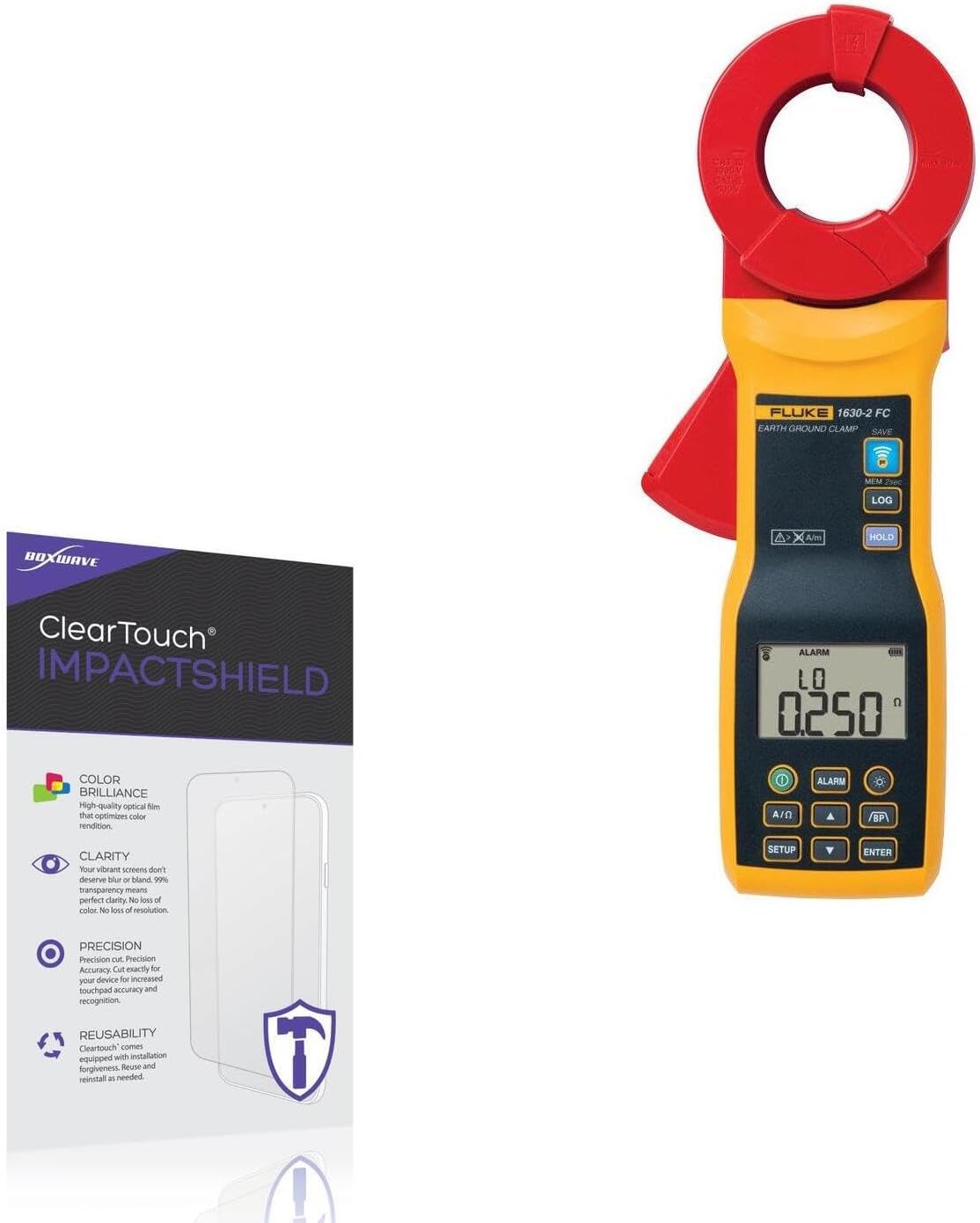 BoxWave Screen Protector Compatible with Fluke 1630-2 FC - ClearTouch ImpactShield (2-Pack), Impenetrable Screen Protector Flexible Film