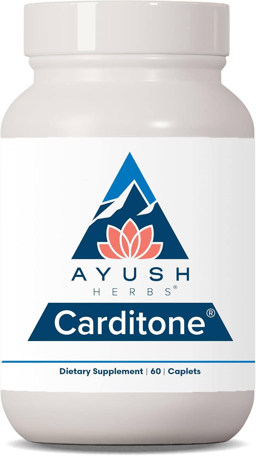Ayush Herbs Carditone, Doctor-Formulated Natural Ayurvedic Herbal Supplement, Trusted for Over 30 Years, 60 Vegetarian Caplets