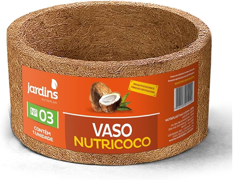 Vaso de Fibra de Coco Grande Xaxim Samambaia Orquideas N03