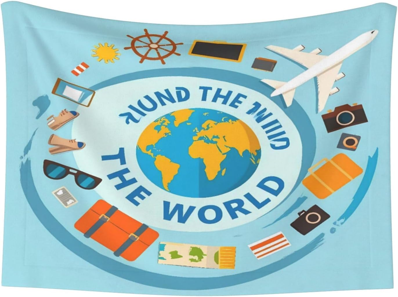 Travelling On Airplane Print Soft Plush Pet Blanket, Washable Dog Blanket, Cat Fleece Throw, Puppy Bed Crate Mat & Sofa Couch Protector - Large