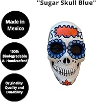 Vista 2 de Ghoulish Productions Decoración de casa de Halloween azul con calavera de azúcar