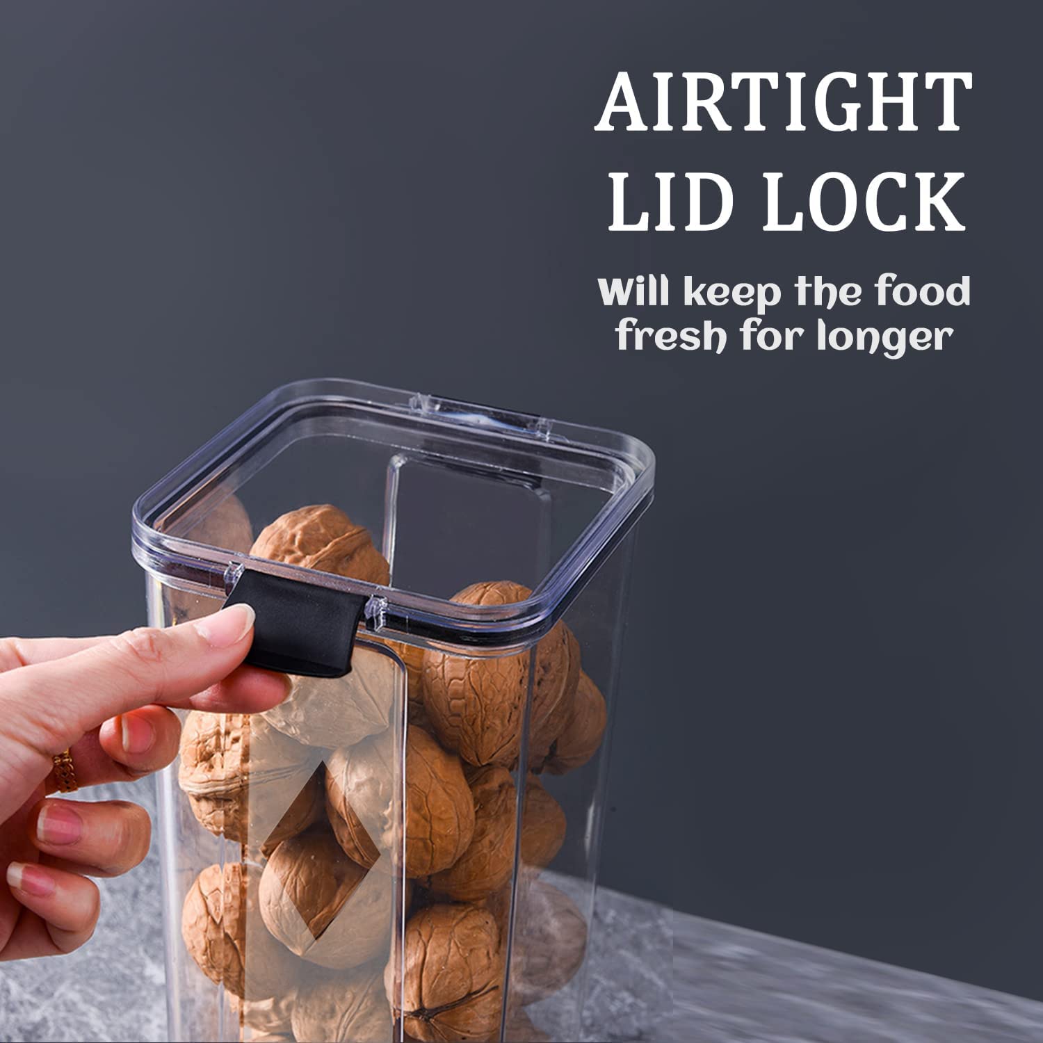 Gopi Lot de 4 récipients hermétiques pour rangement de cuisine, organisateur de cuisine et accessoires de cuisine (1100 ml) (plastique)