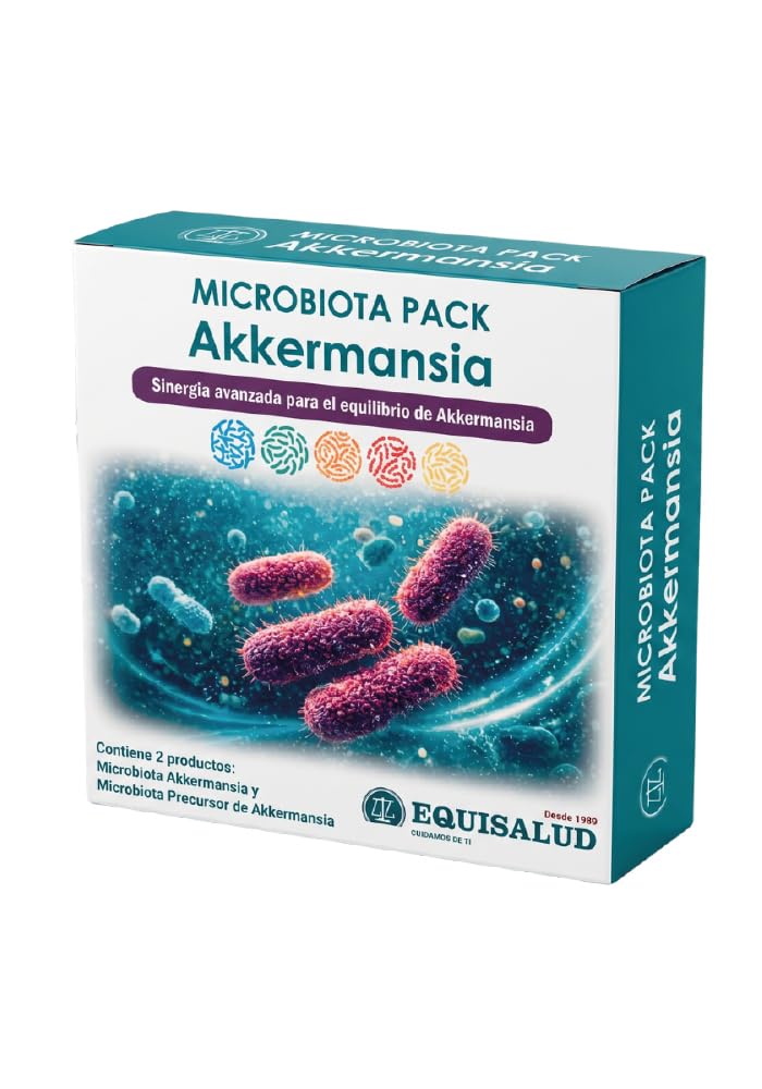 Equisalud Pack Microbiota Akkermansia | Akkermansia muciniphila MucT® Pasteurizada + Precursor de Akkermansia con Arándano Rojo | Vitamina A | Programa Completo 30 Días | 90 Cápsulas
