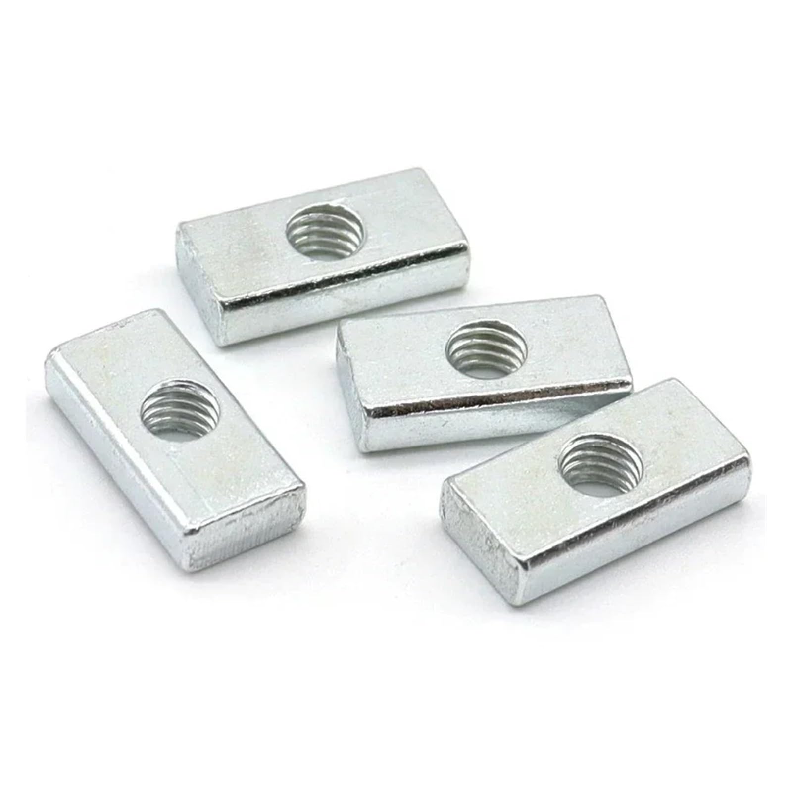 Tuercas rectangulares de acero al carbono galvanizadas | M3/M4/M5/M6/M8, 10/50 piezas, for perfil de aluminio Accesorio: Montaje(50pcs,M6-11x8x4mm)
