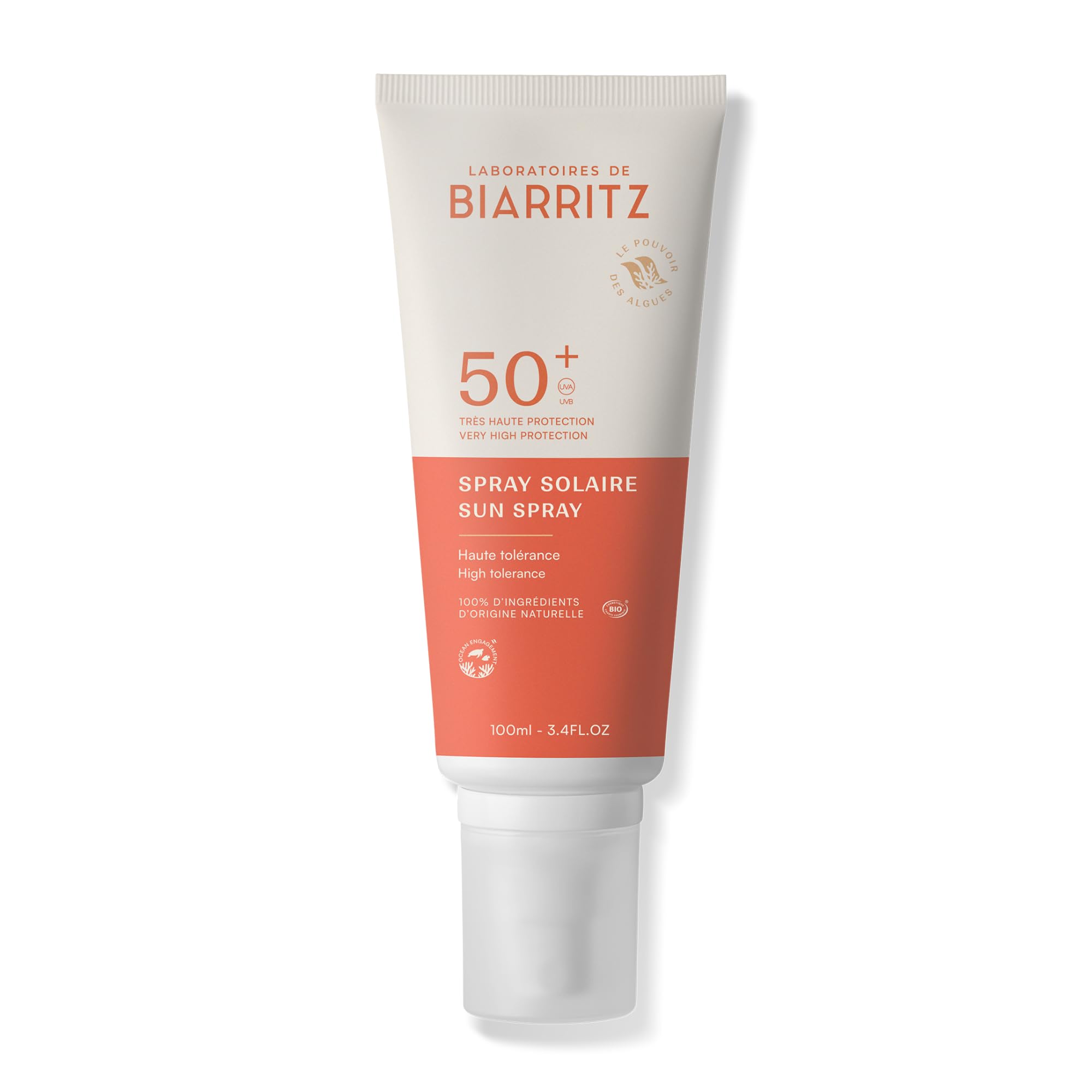 Laboratoires de Biarritz Crème Solaire Spray SPF50 Certifié Bio 150 ml