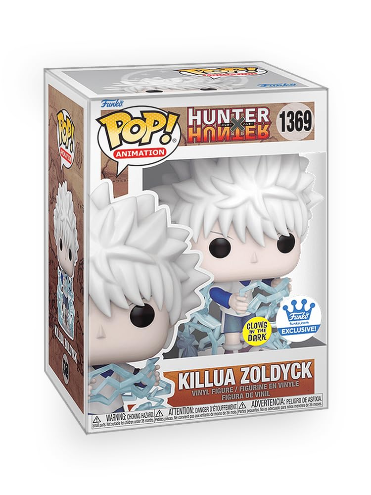 Epic Collectibles Pop Anime: Hunter X Hunter (HxH) - Killua Zoldyck Godspeed Glows-in-The-Dark Limited Edition Exclusive Vinyl Figure Bundle with Compatible Funko Box Protector