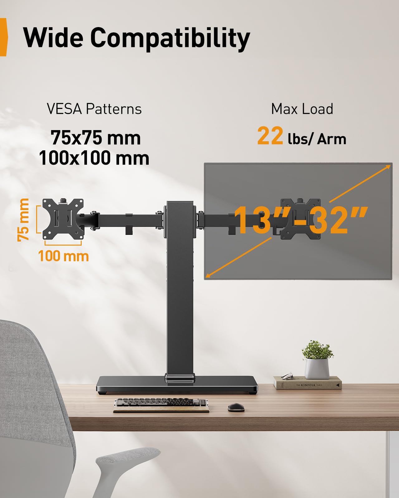 Perlegear Freestanding Dual Monitor Stand Gallery Image