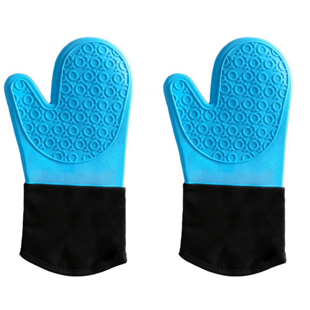 YXSH Manopla De Silicona Antideslizante para Horno, Guantes De Cocina Impermeables Y Resistentes Al Calor Guantes Largos De Algodón para Horno De Barbacoa para Barbacoa Cocina Y Horneado