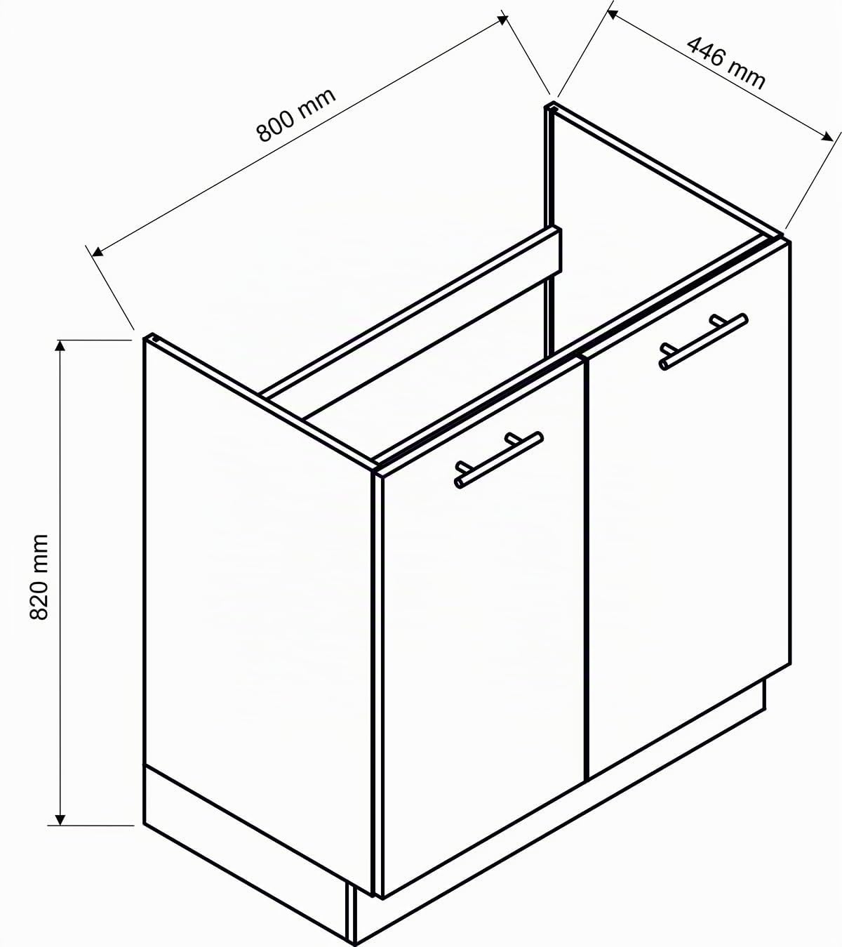 PEGANE Cuisine complète d'angle ANIA 9 éléments Couleur Chêne Artisan, Graphite - Longueur 200/260 cm