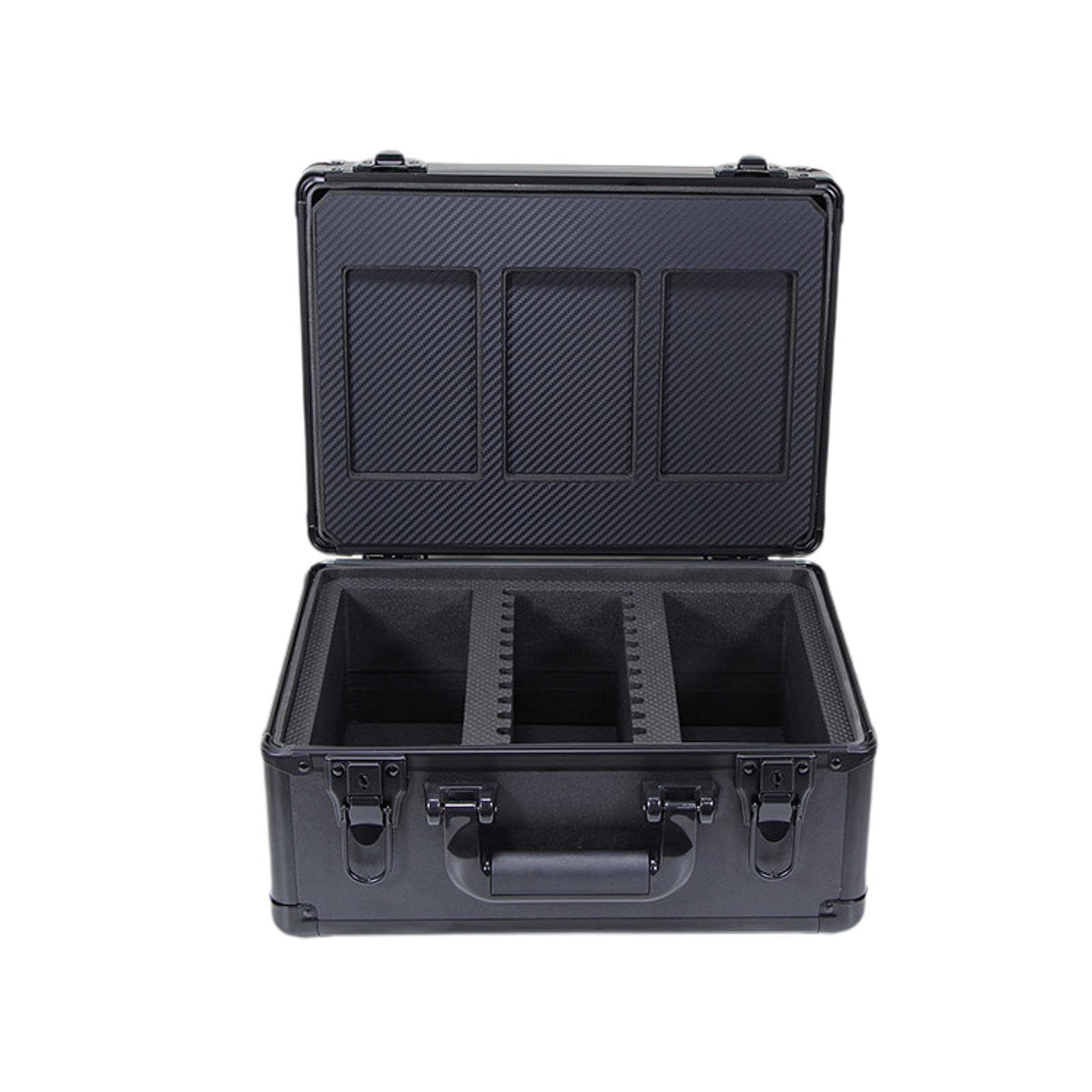 Qianly Boîte de Rangement pour Cartes Gradées, étui de Transport pour Cartes, Porte-cartes Robuste, 3 Emplacements, étui pour Cartes de Sport, avec Serrures