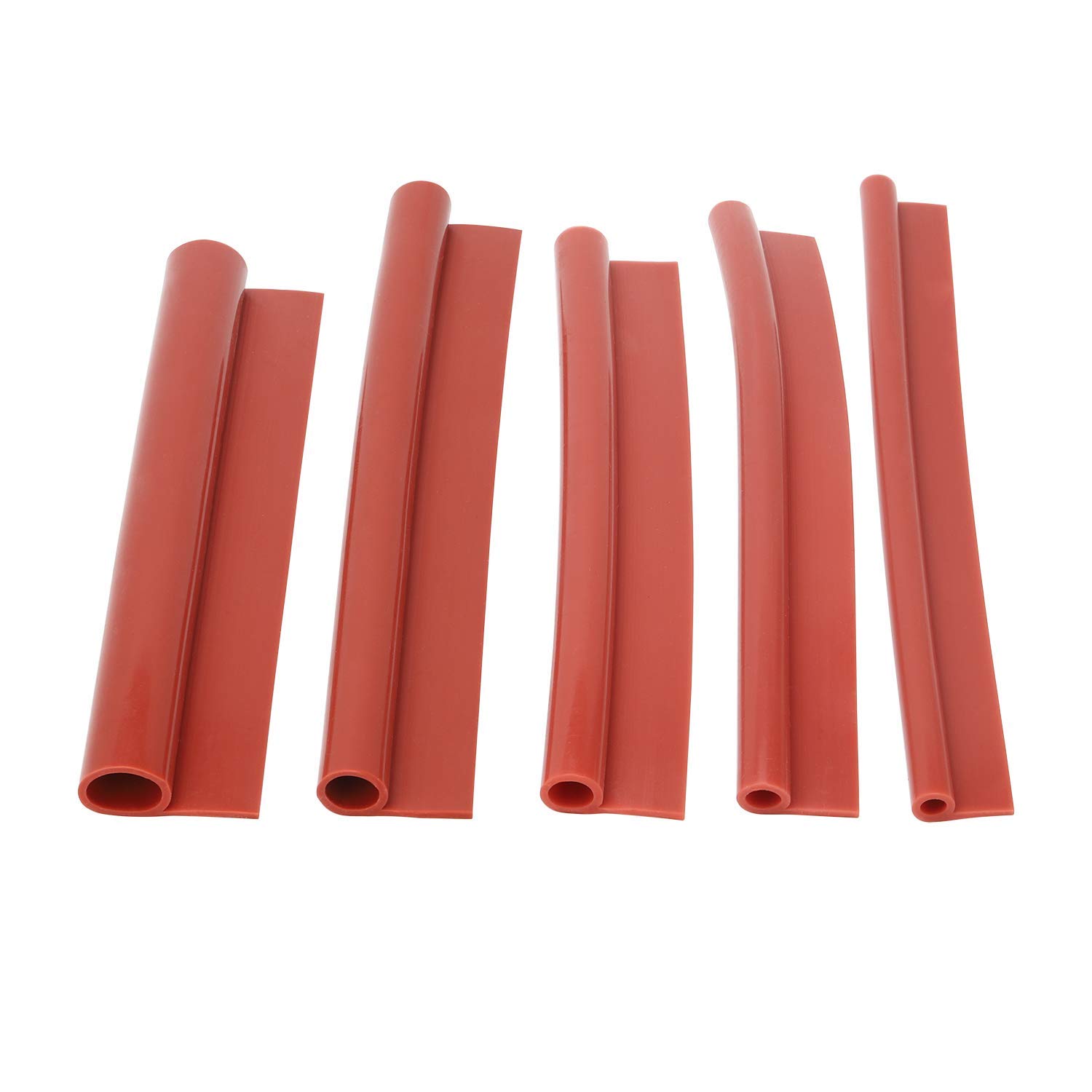 TEN-HIGH 5m 8mm ID x 12mm AD x 28mm Breite P-Typ Silikon Dichtungsstreifen, Multi-Verwendungszweck für Backofen, Tür, Fenster usw.