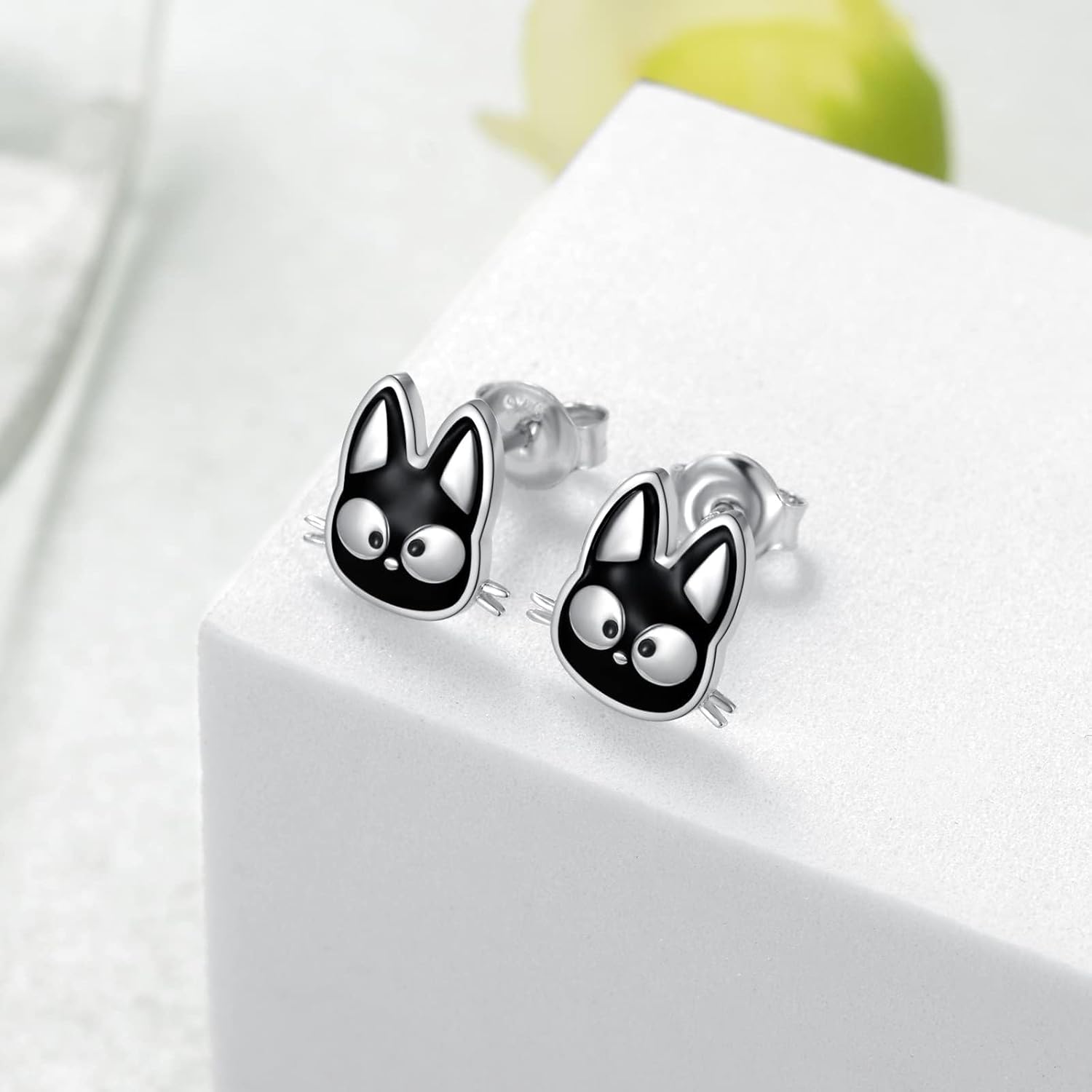 Halloween Black Cat Stud Earrings for Women Fashion 925 Sterling Silver Black Kitten Earrings Creative Cute Animal Earring Charms Birthday Jewelry Gifts - Image 6