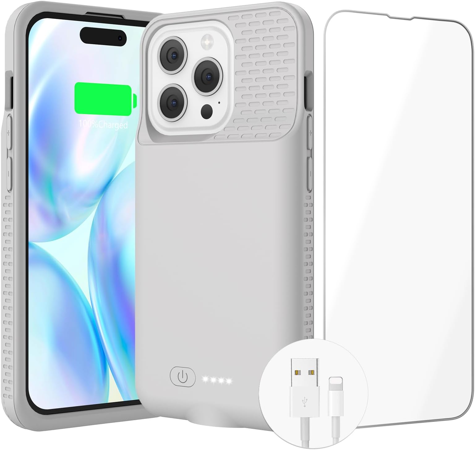 Battery Case for iPhone 14/14 Pro/13/13 Pro/12 mini, 15W Fast Charging Case Charger 7000mAh Powerful Extra Juice Box Rechargeable Battery Pack for iPhone 12 mini/14&14Pro&13&13Pro (Gray)