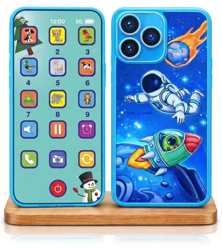 HARRY & JAMES® Educational Phone Toy for Kids 15 Modes Talking Baby Smart Phone Mobile Toy Musical Instruments, Counting,Colours,Shapes,Fruits,Transport,Piano (Multicolor & MultiDesign)