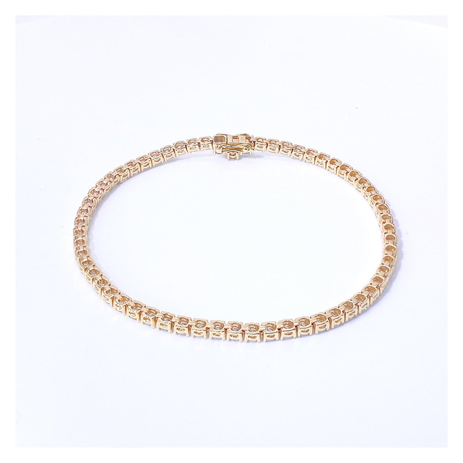 Iced 2 mm Tennis-Armband für Damen, 925er-Sterlingsilber, D-Lab-Diamant-Gliederkette, Armreif, Pass-Tester, rosévergoldet, 20,3 cm