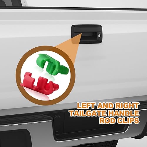 Miniatura 7 de 5 pares de clips para barra de manija de puerta trasera, izquierda y derecha, compatible con Chevy Silverado GMC Sierra 88981030 88981031
