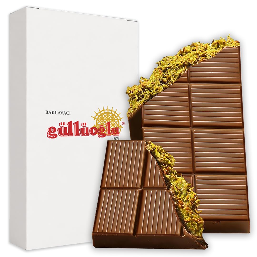 Gulluoglu Dubai Chocolate Kunafa Pistachio (The Original), 7oz - 200 gr (Pack of 1), daily fresh shipment, Ideal Gift for all Occasions, Gulluoglu Chocolate Kunafa