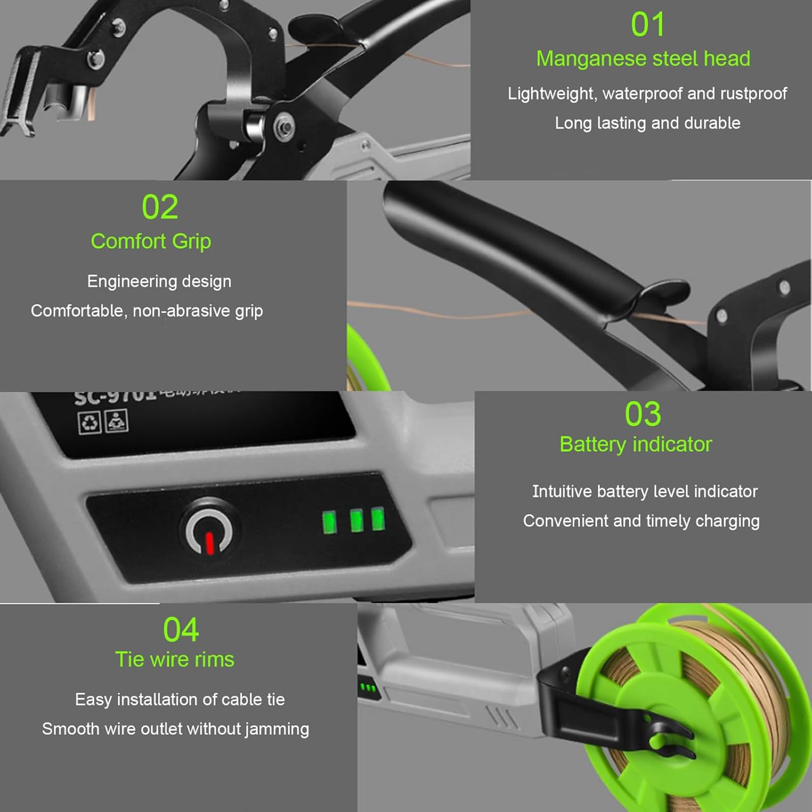Máquina eléctrica para atar plantas, alicates semiautomáticos portátiles para viñedos, diámetro máximo de flexión de 45 mm, incluye 20 correas de vendaje para uva, jardinería vegetal