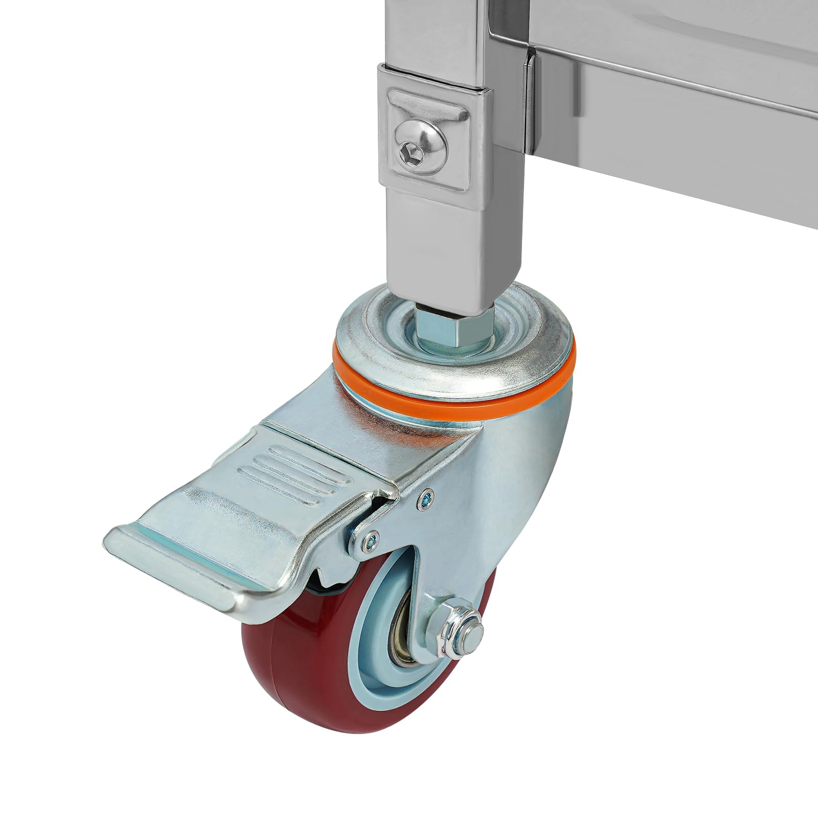 Heavy Duty Stainless Steel Utility cart, Industrial Serving Cart W/ Wheels, 3 Shelf 360°Rotation Storage Trolley Cart W/Locking Wheels( 30*16*33in), for Kitchen Catering Hotels Restaurant Home