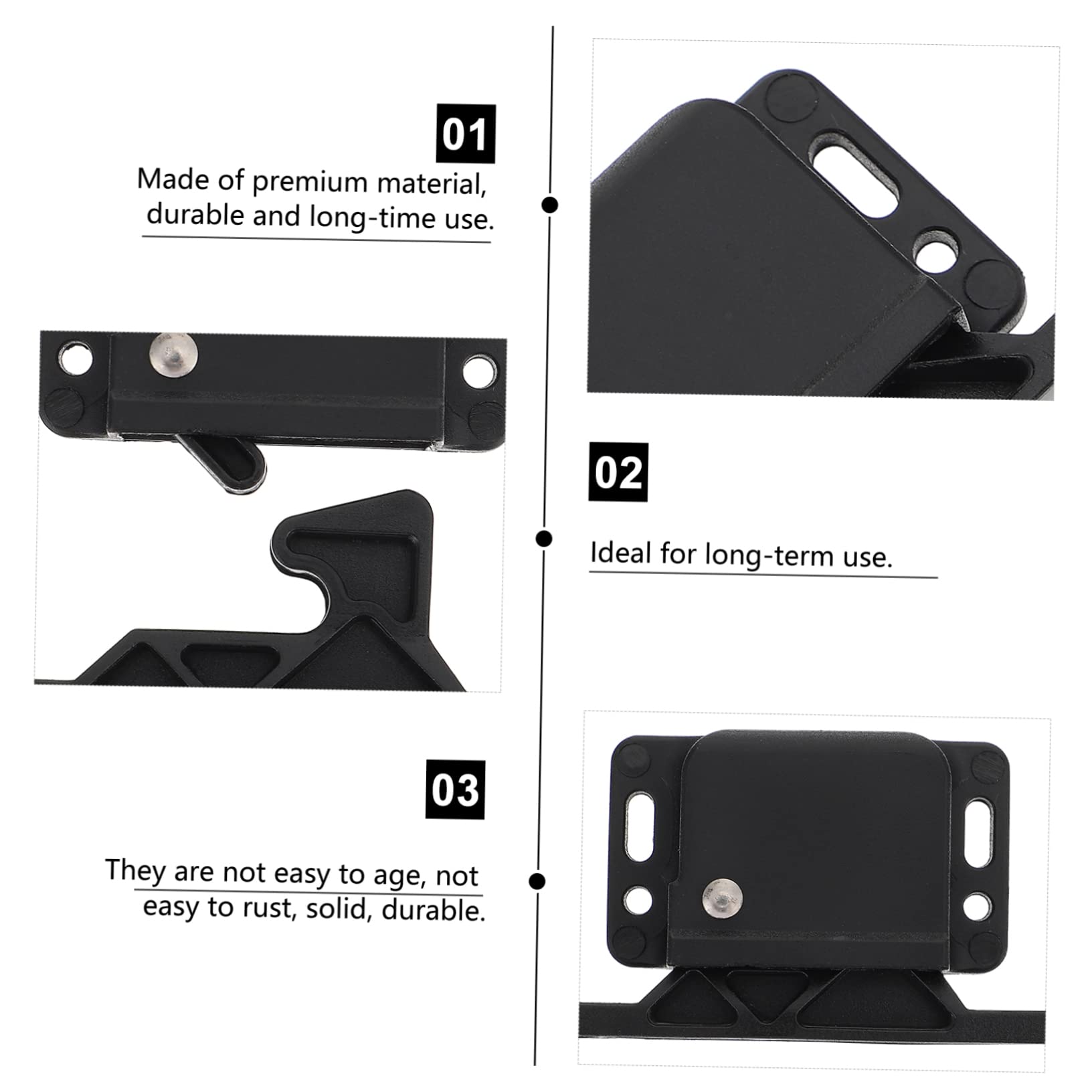 Mikikit 4stücke Cabinet Sliding Door Latch Lock Druckknopf Türverriegelung Für Schranktüren Installieren Langlebig Und Sicher Geeignet Für Schiebetüren Und Möbel