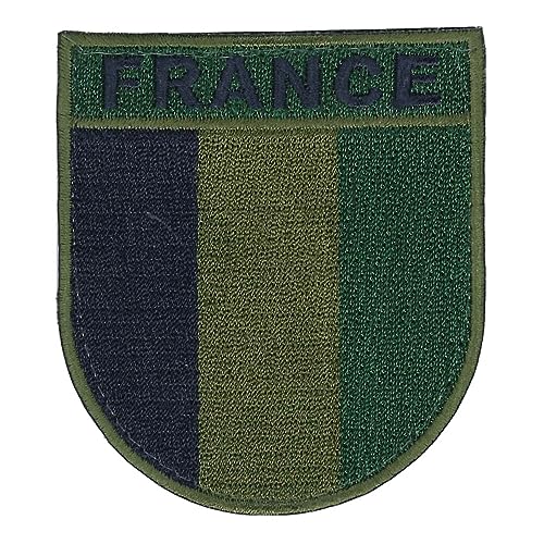 Ecusson Drapeau Français Basse Visibilité Vert Tissu brodé avec scratch Collection France Tricolor Bleu Blanc rouge