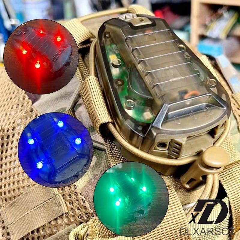 DLXARSOT Tactical Helmet Light Signal Light Military IFF Helmet Light Flashlight Survival Signal Light for Outdoor Sports with LED + IR/Strobe