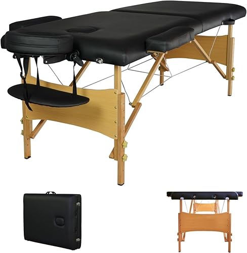 Mesa de masaje profesional portátil altura ajustable 2 cama de masaje plegable con funda de transporte, cama de spa de belleza, cuna de salón facial Mesa de masaje profesional portátil altura ajustable 2 cama de masaje plegable con funda de transporte, cama de spa de belleza, cuna de salón facial