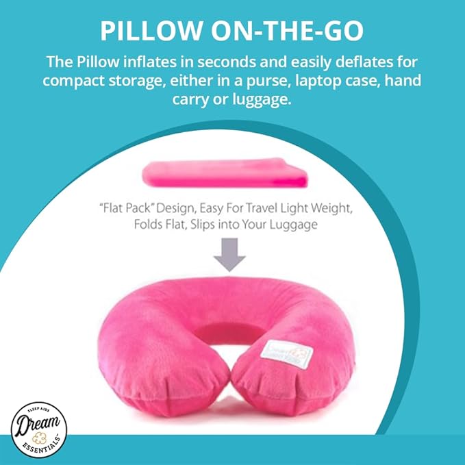 Almohada Inflable de Viaje con Funda Lavable Negra miniatura 5