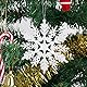 Naler 24 x Schneeflocken Weihnachten Deko für Weihnachtsbaum Glitzer Weiß Weihnachtsbaumschmuck