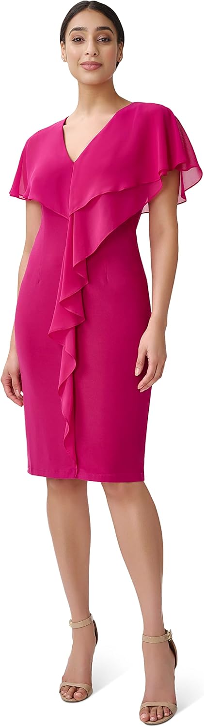 Adrianna Papell Women's Jersey and Chiffon Sheath