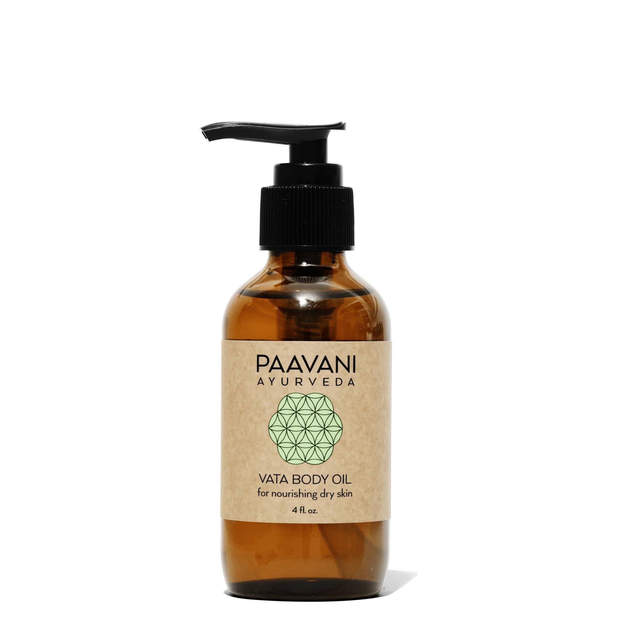 PAAVANI Ayurveda Vata - Aceite corporal para nutrir la piel seca, 4 onzas líquidas