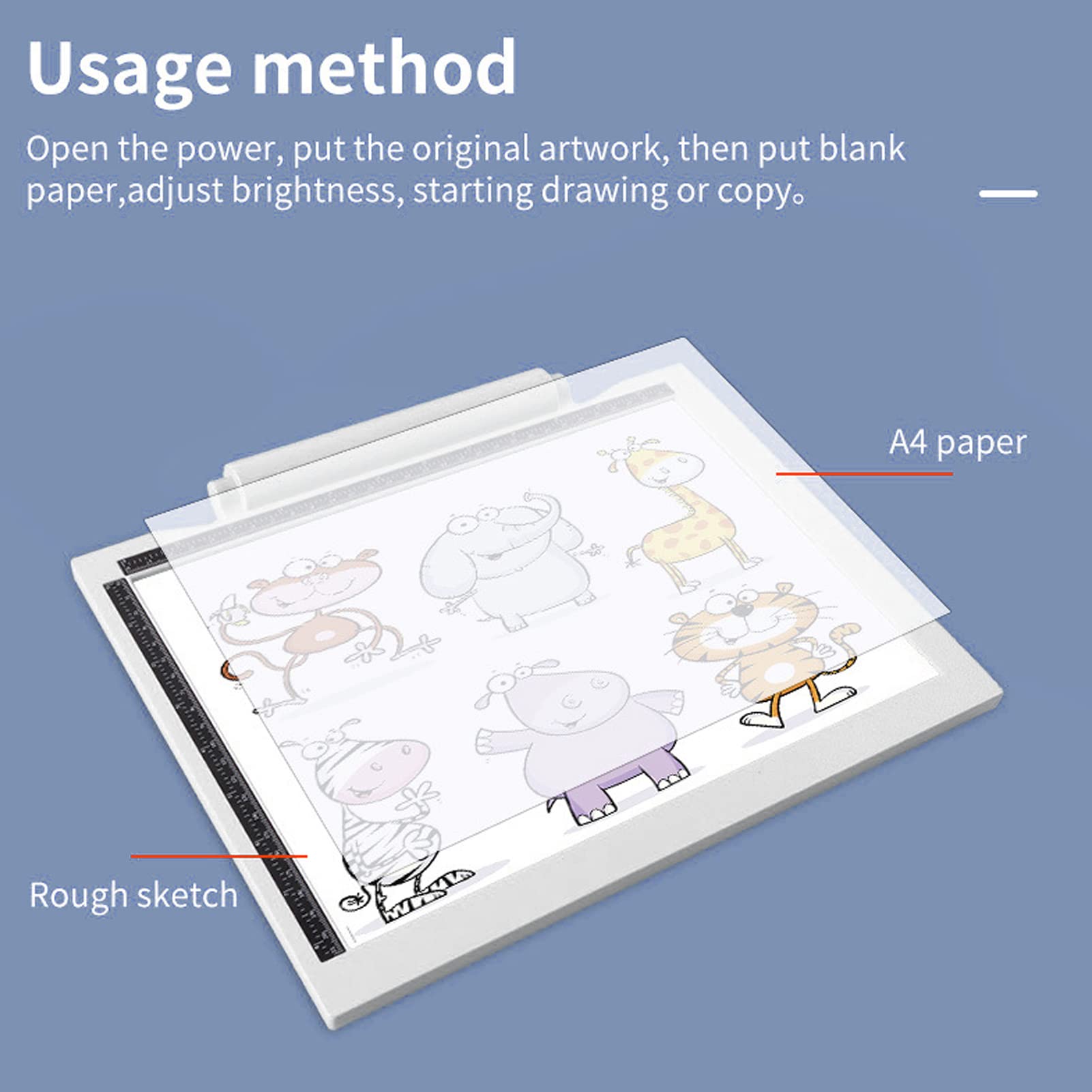 LED Light Pad, A4 LED Copy Board Light Tracing Box, Luminosità Regolabile Tavolo da Disegno USB Alimentato a Batteria LED Trace Light Pad per Tattoo Drawing, Diamond Painting, Streaming, Sketching