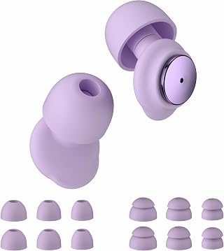 Protetor Auricular - Confortável e Reutilizável para Dormir - Roxo | Com 10 Pontas Auriculares, Bloqueia Eficazmente o Ronco e Ruídos, e foi