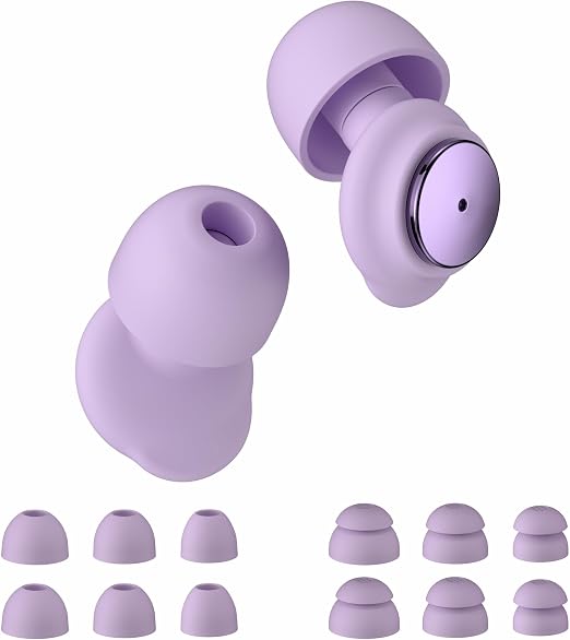 Protetor Auricular - Confortável e Reutilizável para Dormir - Roxo