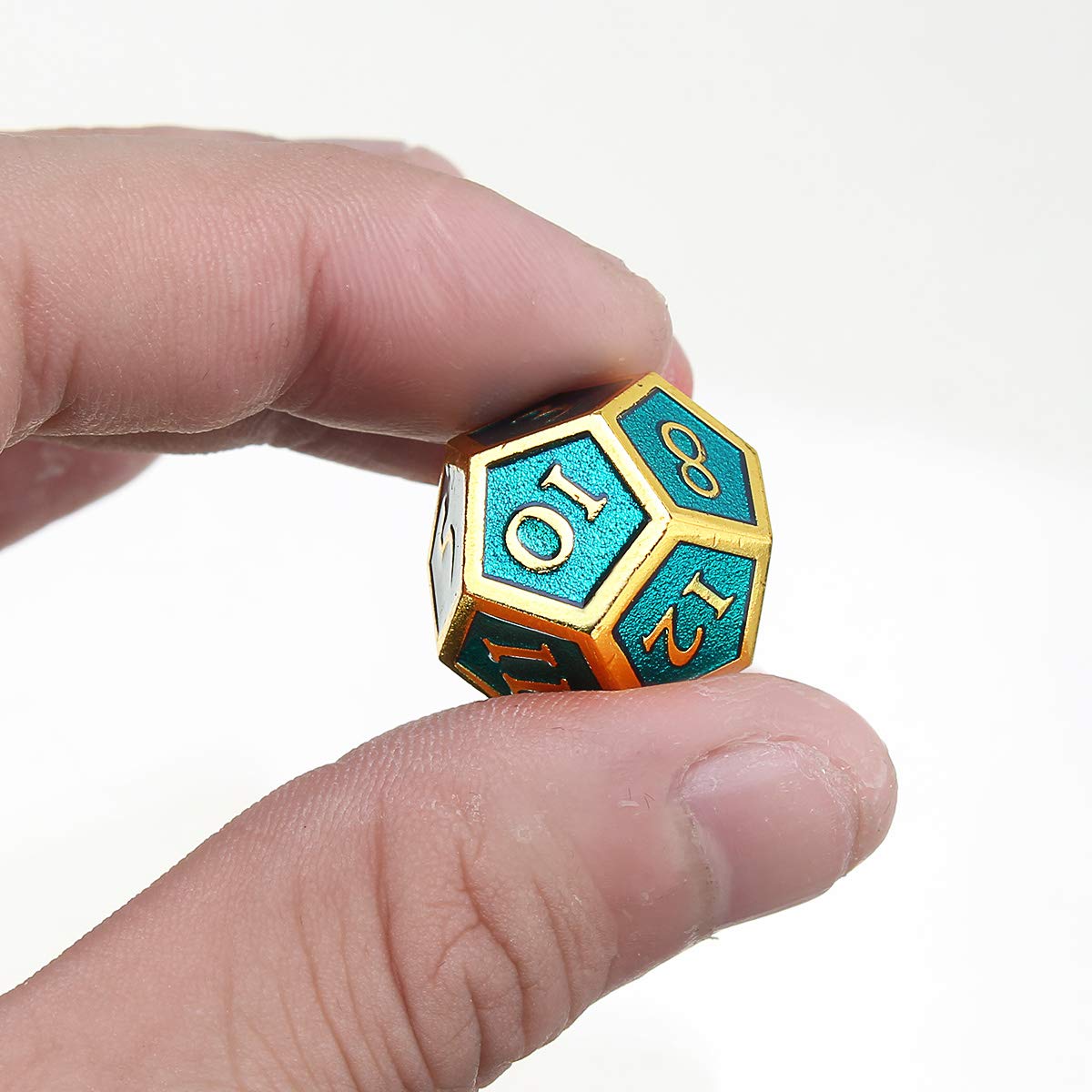 7 szt. tłoczone ciężkie metalowe kości wielościenne Dnd Rpg zestaw W/torba