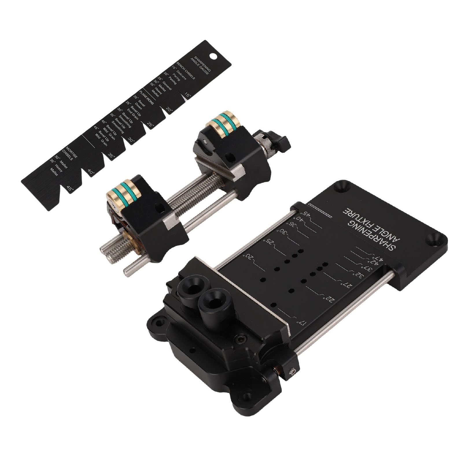 KIMISS Kit de Plantilla para Afilar Cinceles, Afilador de Carpintería para Aviones, Accesorio de ángulo Ajustable para Cuchillas de 5/32" a 3", Herramienta de Precisión