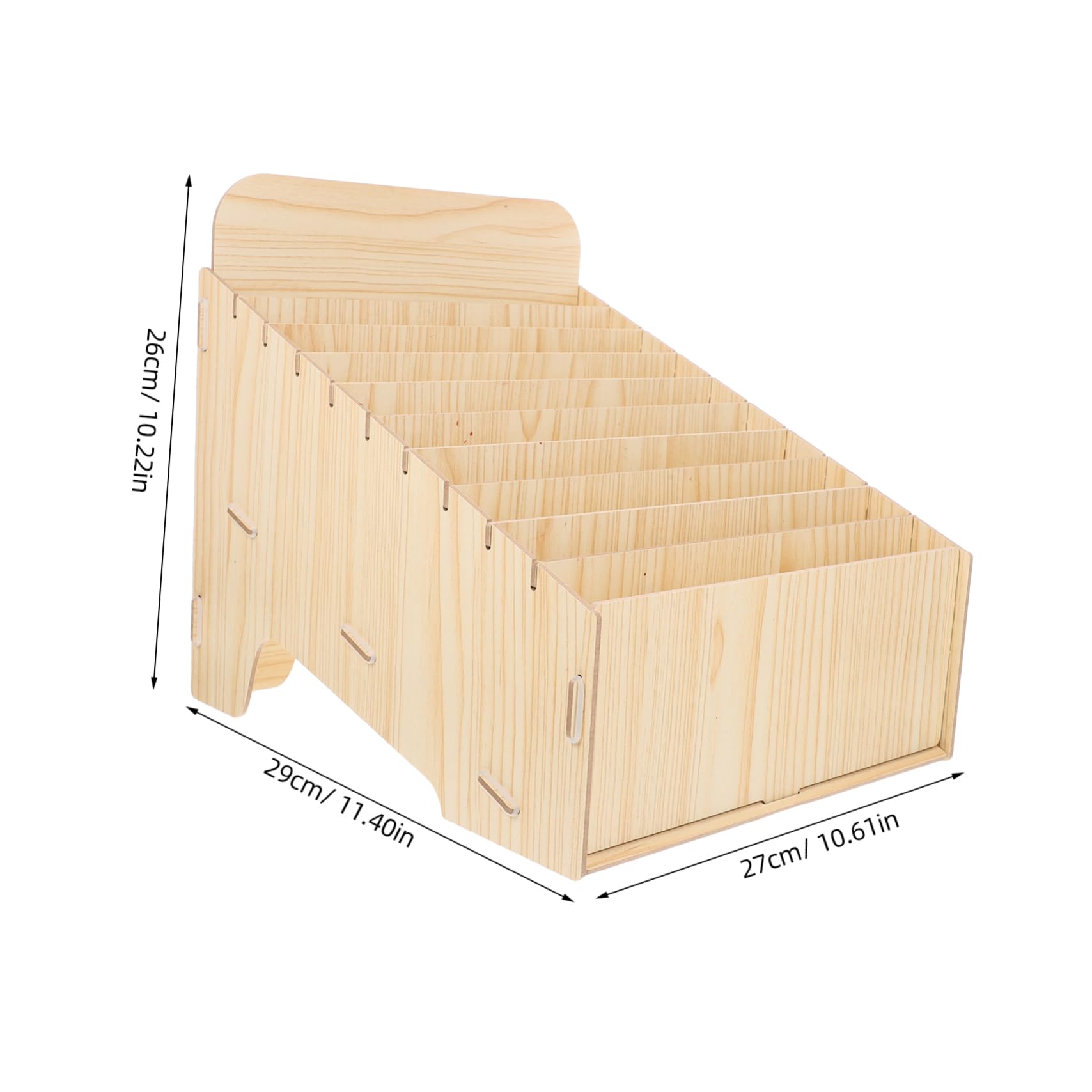 Organizer Facile da Montare da Scrivania in Legno Grande Capacità con Design a Scomparti Multipli per Archiviazione di Fatture e Documenti in Ufficio o Negozio