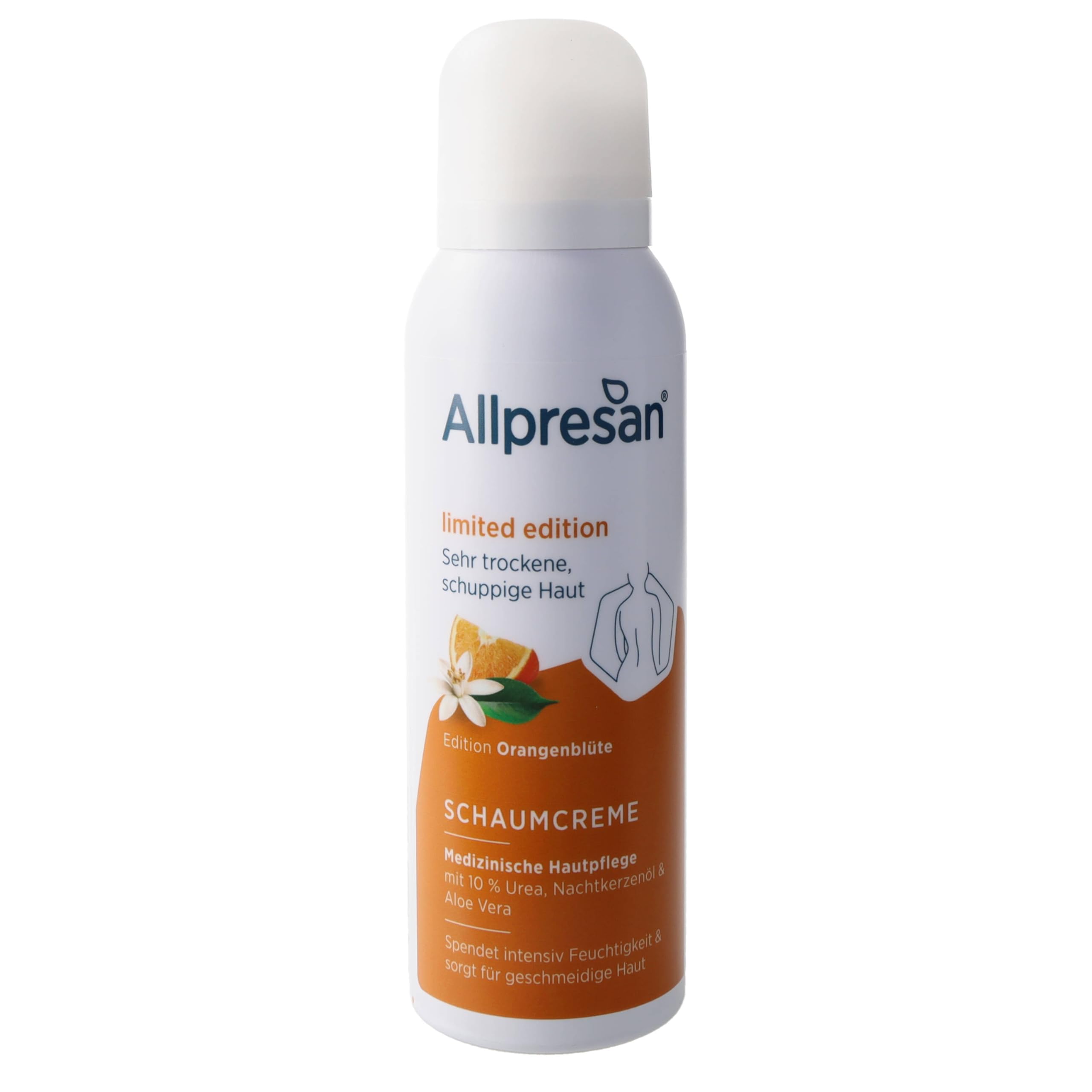 Allpresan Limited Edition - ORANGENBLÜTE - Körper Schaumcreme für sehr trockene bis schuppige Haut mit belebendem Orangenblüten-Duft, 125 ml