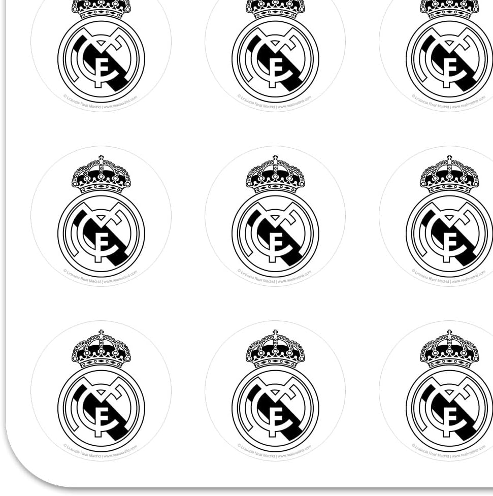 Graphics & More Real Madrid FC Crest Black and White Planner Calendar Scrapbooking Crafting Stickers - 50 1" Opaque Stickers - Image 2