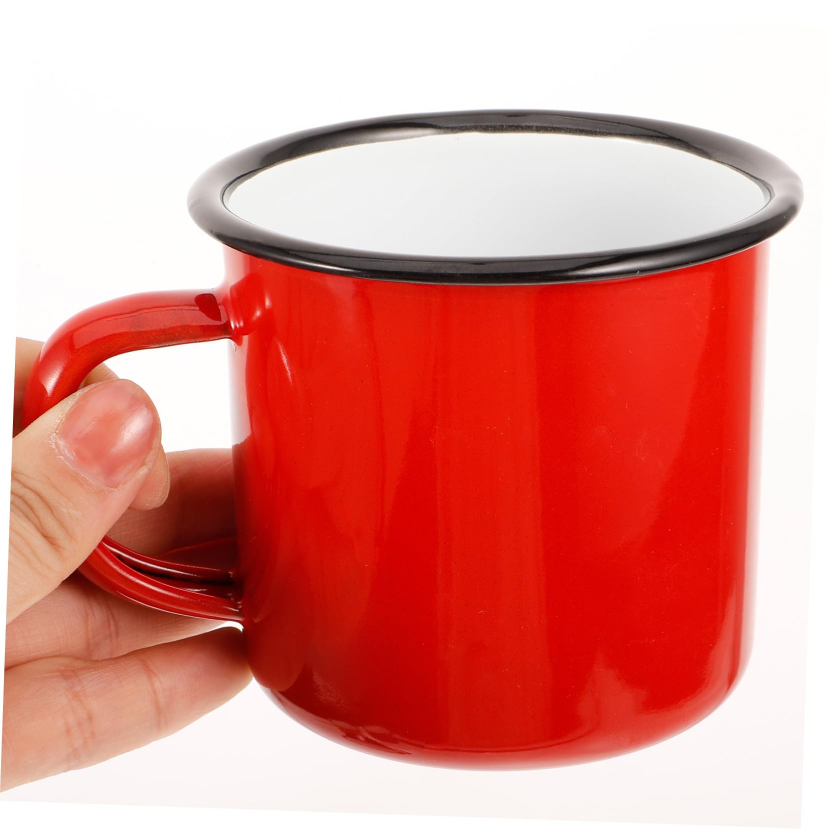 ibasenice Juego de 4 Tazas Esmaltadas de 350ml, Esmalte, Estilo Clásico