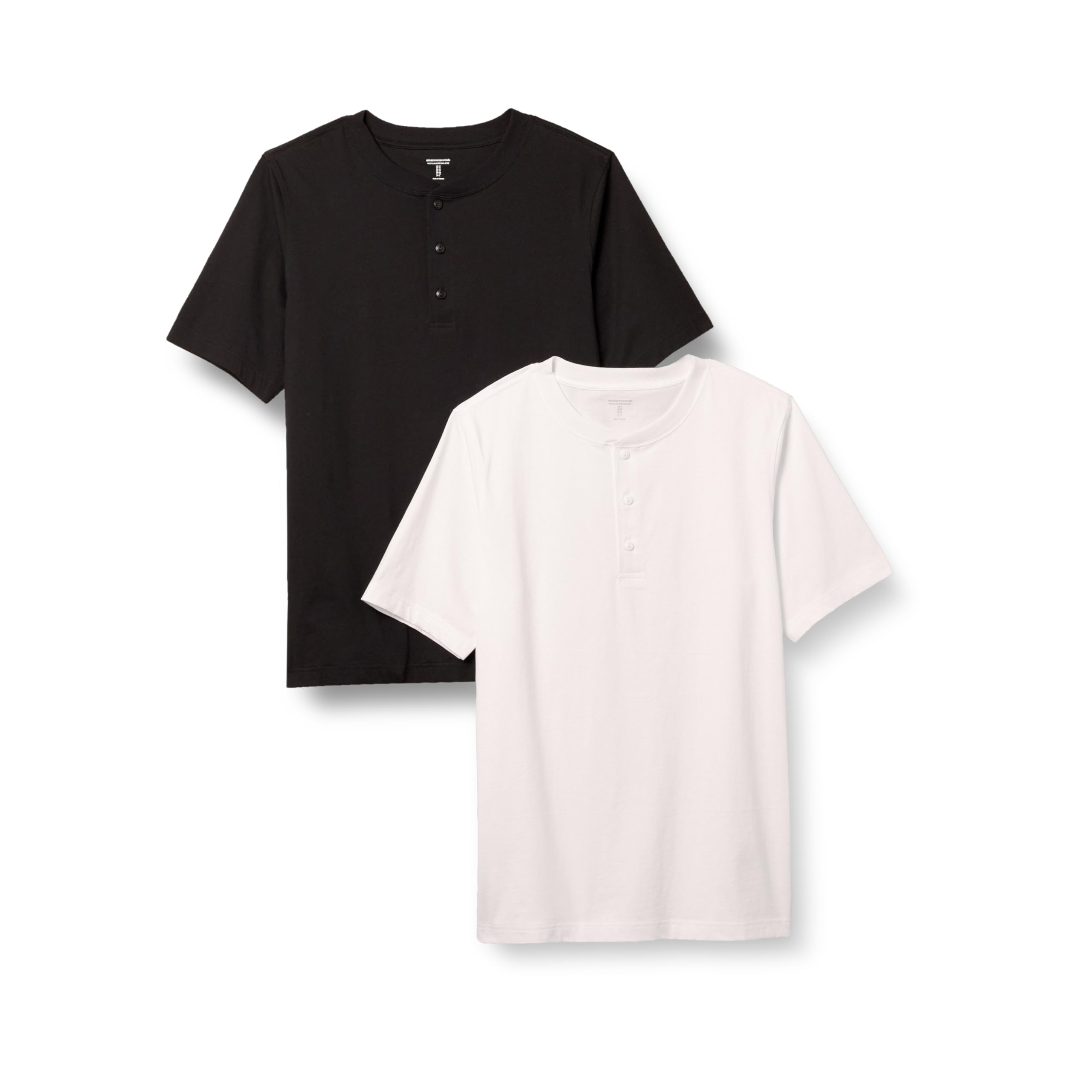Amazon Essentials Men's Regular Fit Short Sleeve Henley Cotton T-Shirt (Pack of 2)