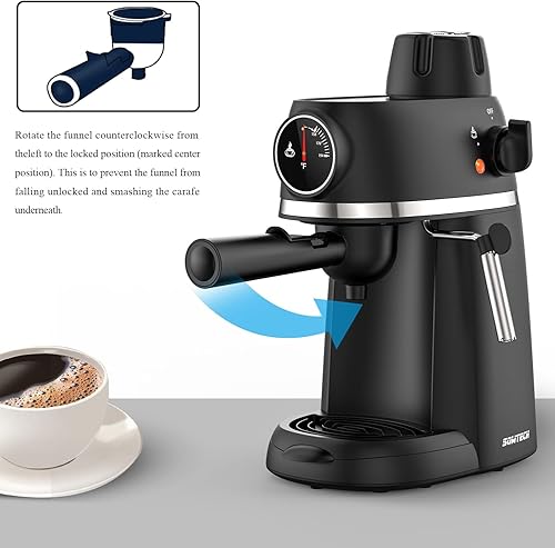 Miniatura 5 de SOWTECH Máquina de expreso, máquina de capuchino con espumador de leche de vapor, cafetera de café con leche de 3.5 bar con jarra
