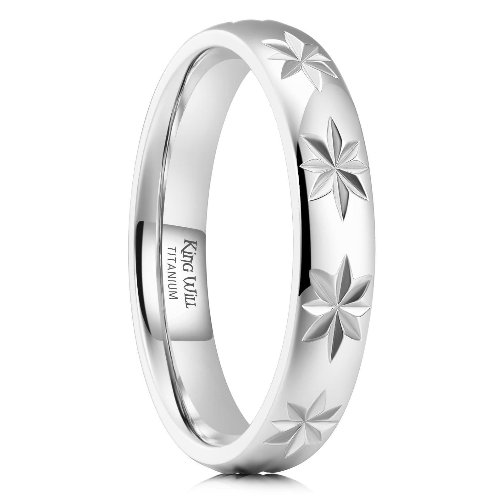King Will Men's Women's Tungsten Carbide Ring 24k Gold Plated Rose Gold Plated Domed Polished Finish Wedding Band