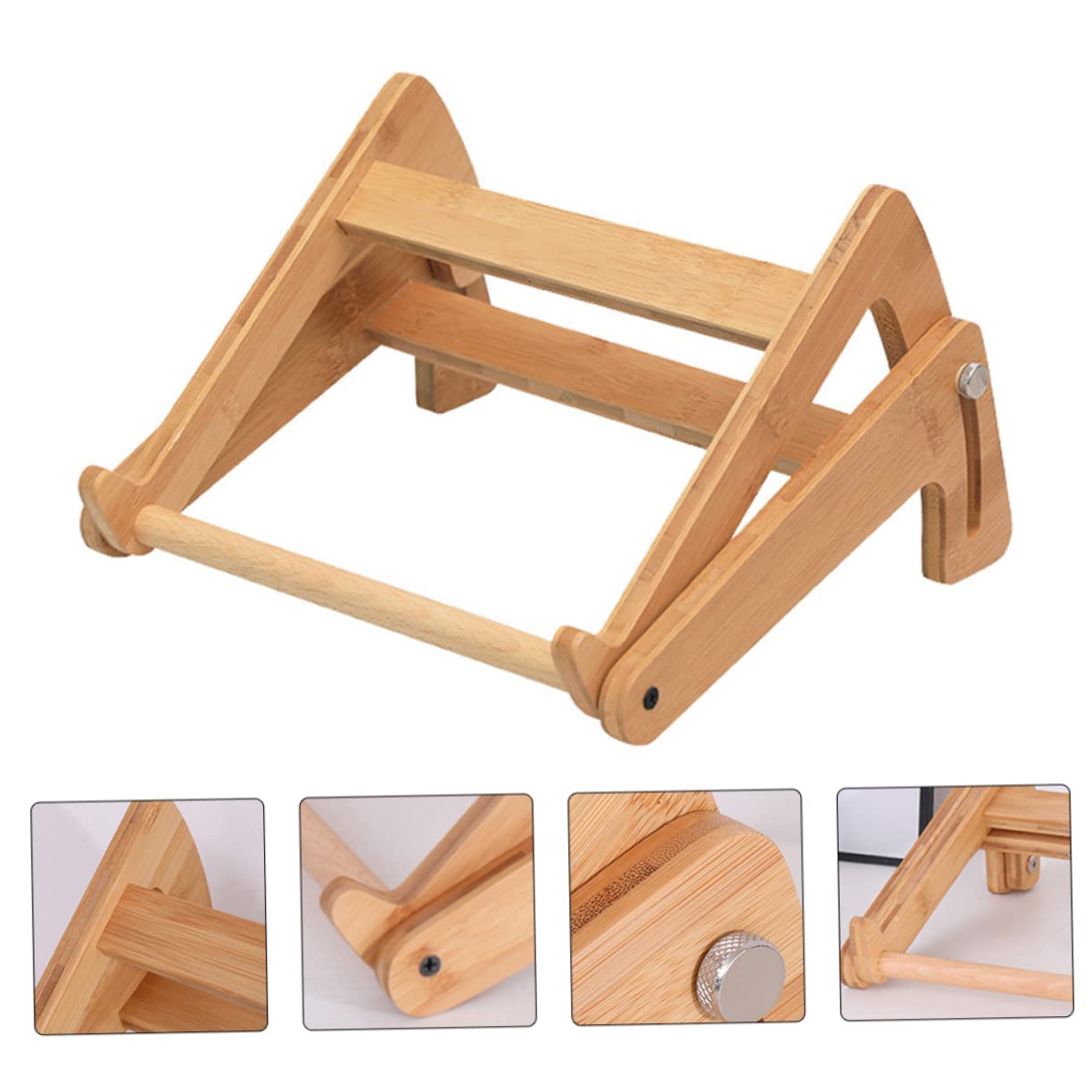 Levemolo Supporto Verticale Laptop in Legno, Scrivania Portatile per Laptop, Altezza Regolabile, Dissipazione del Calore, Angolo Ergonomico per Casa e Ufficio
