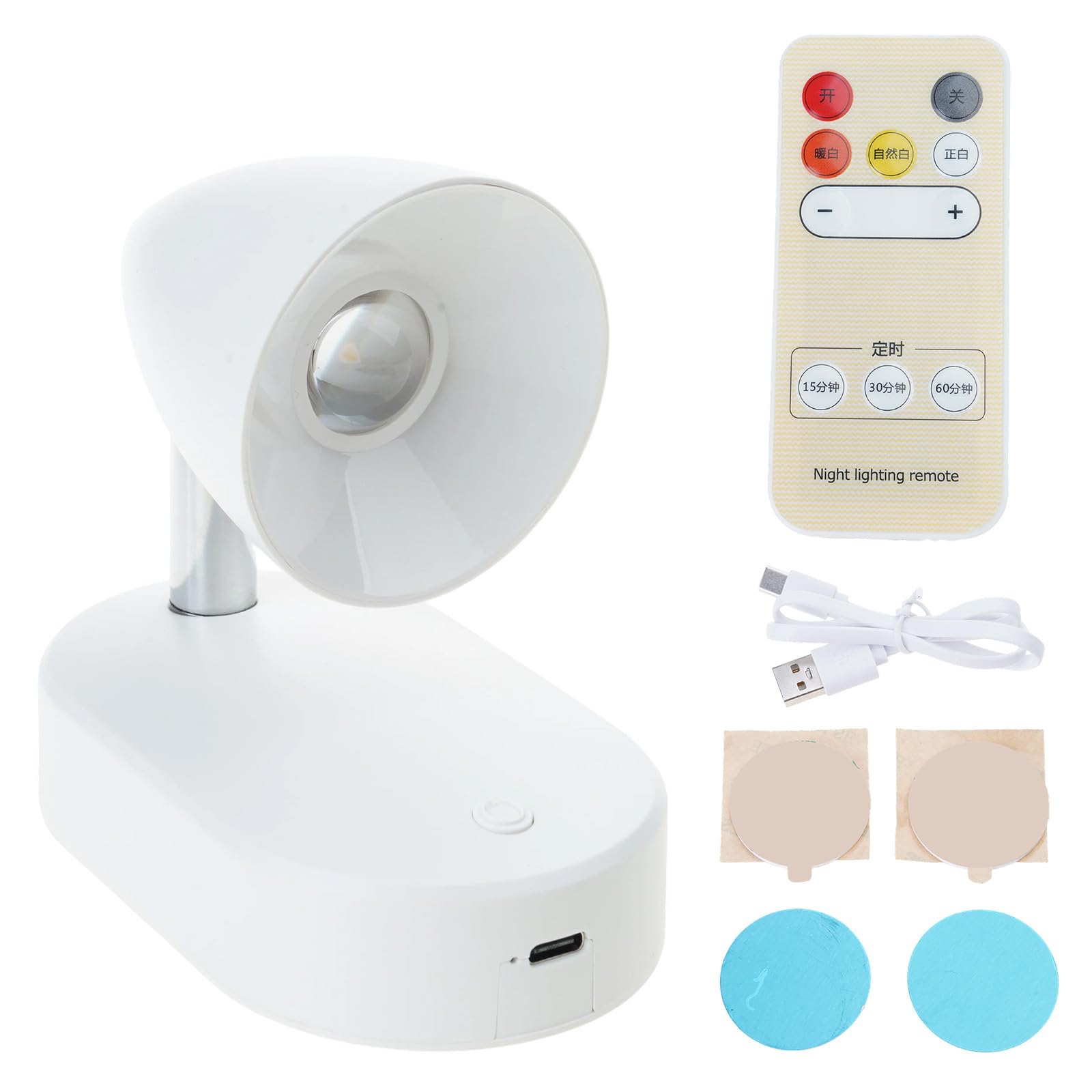 Elnwnnkc Bedroom LED Wall Lights Rechargeable Wall Lamp Adjustable Spotlights Bedroom Bedside Lamp Enduring Rechargeable