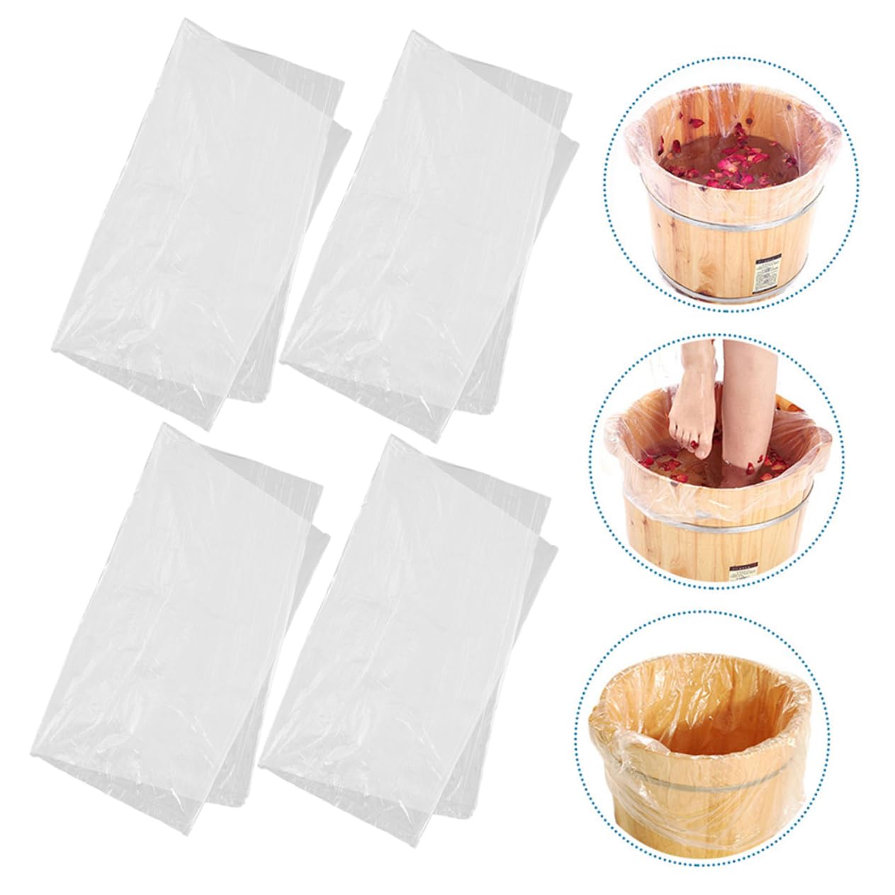 80pcs Foot Bath Bags for Spa Foot Tub Liners Thickened Material for Disposable Household Bath Bag