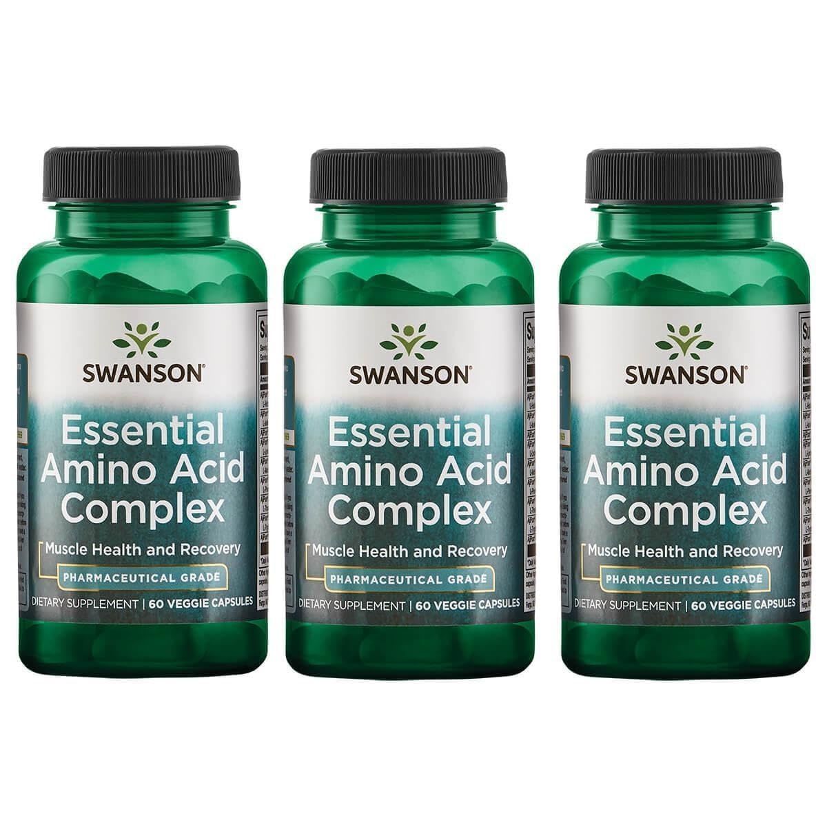 Swanson AjiPure 9 Essential Amino Acid Formula, 60 Veg Capsules, 3 Pack 60 Count (Pack of 3)